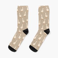 Super soft all-over printed knit socks with extra cushioning in the sole. Suitable for men and women. A cute gaggle of geese in all neutral colors! Neutral Socks, Silly Socks, Cat Mat, Dog Mat, Designer Socks, Cool Socks, Knit Socks, Socks For Sale, Knitting Socks