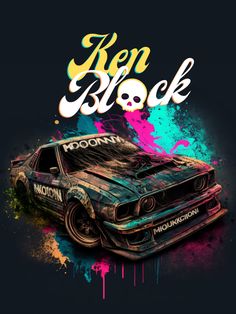 an old car with the word ken block painted on it