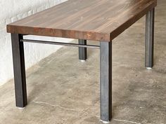 High Street Dining Table - Walnut Stain Finish Reclaimed Wood Dining Table, Reclaimed Lumber, Michigan Usa, Industrial Farmhouse, Farmhouse Charm, Hand Crafted Furniture, Walnut Stain, Detroit Michigan, Wood Dining Table