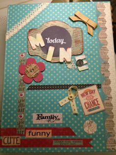 a scrapbook with many different things on it