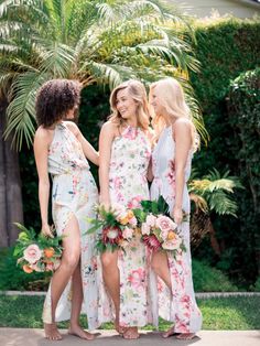 three women in dresses with flowers on them and the words plum pretty sugar shop new arrivals now