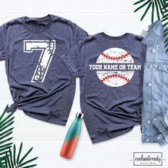 Custom Baseball Shirt, Baseball Numbers Shirt, Baseball Custom Tee, Baseball Mom Shirt, Baseball Team Shirt, Baseball Birthday Shirt. Hi! Welcome to our store. It's good to see you here. Our aim is to offer you first-class clothing in your most beautiful moments with our graphic t-shirts that we designed or designed with your ideas. I am sure you will like our designs for your family, friends and you. IMPORTANT MATTERS FOR ORDERING: 1-) Please check and review all photos. 2-) Our sizes are true Baseball Numbers, Baseball Team Shirt, Custom Baseball Shirt, Baseball Mom Shirt, Class Outfit, Number Shirt, Numbers For Kids, Baseball Birthday, Custom Tee