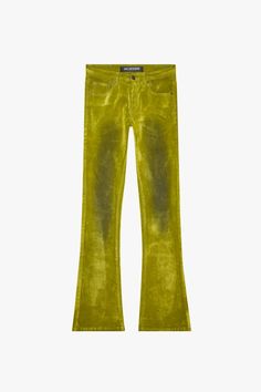 "LUXE" GREEN SUEDE STACKED FLARE JEAN Green Wide Leg Flare Jeans With Five Pockets, Green Flare Jeans Full Length, Chic Green Jeans For Fall, Green Fall Jeans, Fitted Green Wide-leg Jeans, Fitted Green Pants With Five Pockets, Clothing Png, Nyc Summer, Rich Green