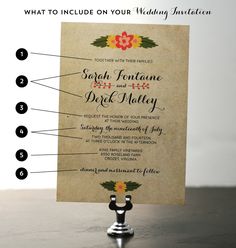 a wedding card with instructions on how to include it