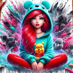 Red Head Cartoon, Cool Eye Drawings, Disney Sublimation, Lilo En Stitch, Disney Pop Art, Disney Swag, Head Cartoon