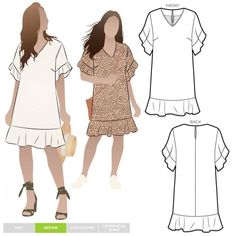 a woman's dress and top sewing pattern