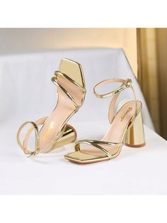 Elegant Design: These heeled sandals feature a square open toe and strappy design, adding a touch of sophistication to any outfit.
Heel Height: With a 3.5-inch heel height, provide a perfect balance between style and comfort. Allowing you to dance the night away at weddings, parties, evening.
Easy On/Off: Adjustable ankle strap with buckle closures, easy to adjust the fit and put on/off, bring convenience and comfortable to you.
Quality Assurance: Made with good materials, these wedding bridal s Gold Bridesmaid Shoes, Wedding Sandals Heels, Sandals Wedding, Perfect Heels, Strappy High Heels, Fancy Makeup, Bridesmaid Shoes, Birthday Dinner, Wedding Sandals