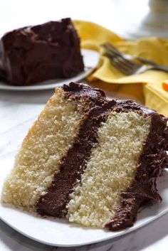 a piece of cake sitting on top of a white plate