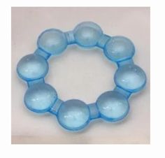 a blue bracelet made out of glass beads