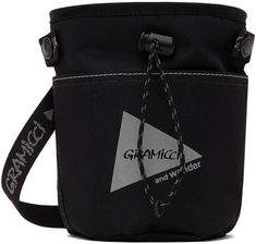 an image of a black and white bag with the words granmick on it