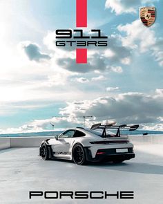 the porsche sports car is shown in this advertisement