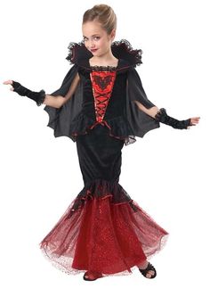 Dracula's Darling Girl's Costume | Girl's Vampire Costumes Girls Vampire Costume, Dracula Costume, Vampire Halloween Costume, Vampire Look, Vampire Costumes, Vampire Girl, Vampire Girls, Vampire Costume, Scary Costumes