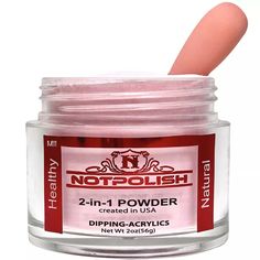 Notpolish acrylic and dipping powder - we can use as Dipping or Acrylic nail with monomor 2in1 Nail Powder Size: 2oz Quantity: 1 jar Made in USA The next revolution of Nail Enhancement Technology #Notpolish Nail Dip-It systems FEEL and LOOK Natural. Colors are well pigmented and user friendly. Light weight & Durable Strong & Durable Non-Toxic & Odor-Free Comfortable Forever Shine Non-Yellowing No Primer Maintenance-Free Crack & Chip Resistant Water Resistant Environmentally Friendly Calcium and Dip Powder Nails, Acrylic Powder, Dip Powder, Nail Sizes, Hard Candy, Nail Games, Powder Nails, Color Swatches, Coconut Oil Jar