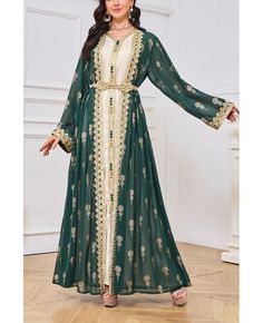 Get 10% off now! Buy women formal muslim abaya evening dress set for eid at cheap price online. Free stable shipping and pro custom service since 2009. Modest Green Abaya For Eid, Green Long Sleeve Thobe For Wedding, Formal Maxi Length Thobe For Eid, Elegant Long Sleeve Green Thobe, Modest Floor-length Thobe For Eid, Elegant Green Thobe For Festive Occasions, Elegant Green Festive Thobe, Green Wedding Thobe, Green Long-sleeved Party Abaya