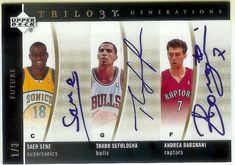 three basketball cards with autographs on them