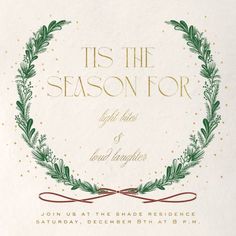 an image of a holiday card with the words tis the season for