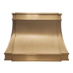 an image of a gold metal hood on a white background