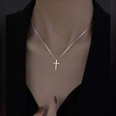 Fashion Women’s Cross Pendant Necklace Cheap Silver Cross Pendant Chain Necklace, Silver Hypoallergenic Cross Pendant Necklace, Silver Stainless Steel Cross Pendant Necklace, Nickel-free Silver Cross Necklace, Sterling Silver Nickel-free Cross Necklace, Cross Necklace Women, Hammered Bracelet, Cross Necklaces, Silver Cross Necklace