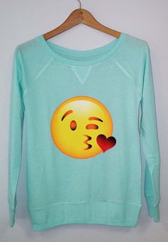 Hey, I found this really awesome Etsy listing at https://www.etsy.com/listing/184045170/long-sleeve-emoji-kiss-women-shirt Emoji Outfits, Kissing Emoji, Emoji Clothes, Emoji Shirt, Pin Ideas, 12th Birthday, School Looks, Pretty Clothes