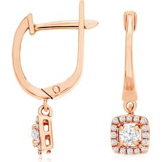 Graceful 14K Rose Gold 0.27 Carat Diamond Earrings Rose Gold Diamond Earrings With Brilliant Cut, Fine Jewelry Rose Gold Earrings With Halo Design, Rose Gold Diamond Earrings With Halo Setting For Gift, Rose Gold Diamond Earrings With Prong Setting, Rose Gold Diamond Halo Earrings, Rose Gold Halo Setting Diamond Earrings, Rose Gold Earrings With Diamond Accents, Fine Jewelry Diamond Earrings In Rose Gold, Rose Gold Diamond Earrings Fine Jewelry