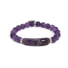 This beaded bracelet is made of natural Amethyst gemstone and has a beautiful heart charm!Our Gemstone Beaded Bracelets are designed to feel lightweight, comfortable, and effortless.Stringing each natural stone is part of our mindful Intention when we create this beaded bracelet, infusing positive energies, love, and happiness within each design.We combine meaningful symbols and natural gemstones giving this one accessory relevance in every way. Amethyst MeaningAmethyst is a natural tranquilizer Amethyst Crystal Bracelet As Spiritual Gift, Amethyst Crystal Bracelet For Spiritual Gift, Spiritual Amethyst Crystal Bracelet As Gift, Amethyst Gemstone Beads Bracelets As Gift, Purple Spiritual Bracelet For Everyday Wear, Spiritual Purple Bracelets For Everyday, Spiritual Purple Bracelet For Everyday Wear, Mineral Crystal Bracelet With Stones For Healing, Spiritual Purple Bracelet For Everyday