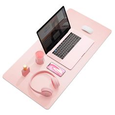 Stort Skrivbordsunderlägg - Rosa - Konstläder Pink Desk Accessories, Multifunctional Desk, Desk Cover, Productive Work, Leather Desk Pad, Gold Desk, Desk Protector, Pink Desk, Desk Mouse Pad