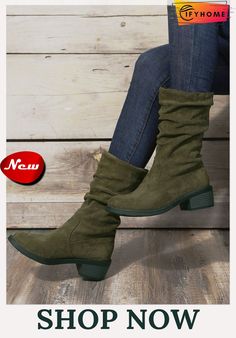 Plus Size Faux Suede Slip On Slouchy Boots Buy Boots, Slouchy Boots, Slip On Boots, Classic Boots, Red Brown, Low Heels, Types Of Shoes, On Shoes, Slip On Shoes