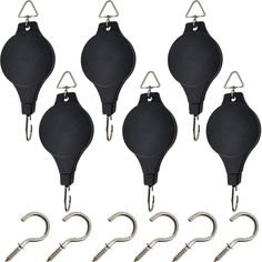 set of six hooks with clips on each side and one hook attached to the other