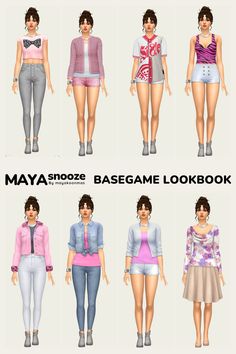 many different types of clothes for females in the same color and size as shown on this page