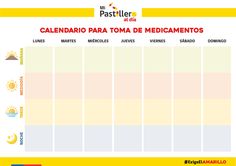 the spanish calendar is shown in yellow and white