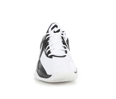 a white and black shoe on a white background