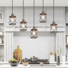 an image of a kitchen setting with light fixtures