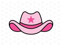 a pink cowboy hat with a star on it