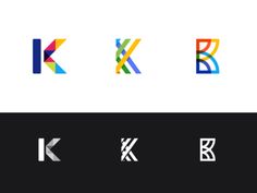 the letter k is made up of different colors and font styles, including letters that appear to