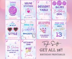 the birthday printables are available for everyone to use