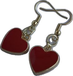 Valentine's Day Heart Cut Pierced Earrings, Red Heart Pendant Earrings For Anniversary, Heart Cut Pierced Earrings For Valentine's Day, Red Double Heart Earrings With Heart Beads, Red Heart Pendant Earrings, Red Heart-shaped Hypoallergenic Jewelry, Valentine's Day Hypoallergenic Double Heart Earrings, Red Hypoallergenic Heart-shaped Jewelry, Red Heart Charm Earrings As Gift