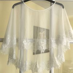 This Shawl Was Bought For A Wedding. Never Worn Because I Ended Up Wearing Something Else. Sheer Shawl, Tiny Dancer, Something Else, Bridesmaid Dress, A Wedding, Shawl, Dancer, Color White, Bridesmaid Dresses