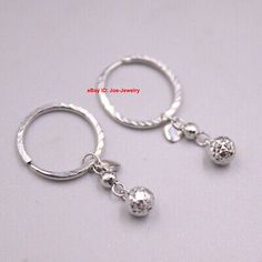 ad eBay - Real Platinum 950 Dangle Earrings 28mm Length -15mm Hoop -5mm Small Ball Charm - Buy Now, click the link (eBay) Anniversary Charms Earrings Round Shape, Personalized Silver Dangle Hoop Earrings, Sterling Silver Hoop Earrings With Bail As Gift, Personalized Small Hoop Silver Jewelry, Silver Charm Earrings For Anniversary, Anniversary Silver Earrings With Charms, Personalized Sterling Silver Hoop Earrings, Personalized Silver Hoop Jewelry, Handcrafted Artisan Jewelry