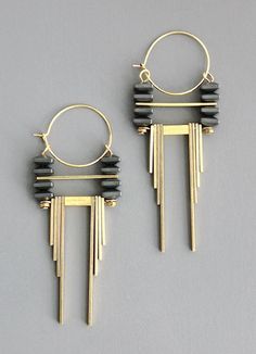 FERE65 – david aubrey Handmade Modern Onyx Jewelry, Black Hand Forged Dangle Jewelry, Black Hand Forged Brass Earrings, Hand Forged Black Brass Earrings, Modern Bronze Dangle Jewelry, Black Enamel Dangle Jewelry, Nickel-free Black Brass Earrings, Unique Black Brass Jewelry, Black Brass Earrings