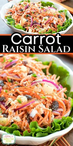 Carrot Raisin Salad Salad With Pineapple, Raisin Salad, Carrot Raisin Salad, Melissas Southern Style Kitchen, Food Sides, Healty Dinner, Veggie Meals, Summer Picnics, Bbq Food