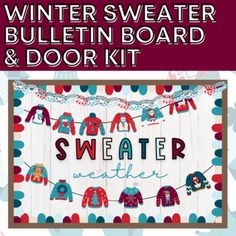 the winter sweater bulletin board and door kit