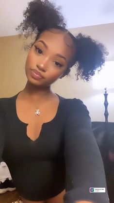 Black Women Ponytail Hairstyles Natural, 2 Ponytails Natural Hair Black, Curly Hairstyles For Short Natural Hair, Black Baddie Natural Hairstyles, 2 Ponytails Curly Hair, Pretty Natural Hairstyles Black Women, Slicked Hairstyles For Black Women, Two Low Ponytails Natural Hair, Two Low Puffs Natural Hair