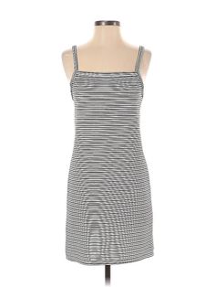 Kendall & Kylie Casual Dress Size: Small Gray Dresses - used. 53% COTTON, 45% POLYESTER, 2% SPANDEX, Slip dress, Square, Stripes, Short, Sleeveless | Kendall & Kylie Casual Dress - Slip dress: Gray Stripes Dresses - Used - Size Small Striped Fitted Cotton Midi Dress, Fitted Striped Cotton Midi Dress, Striped Fitted Cotton Mini Dress, Striped Bodycon Dress For Summer, Fitted Striped Cotton Mini Dress, Cotton Bodycon Dress For Day Out, Striped Fitted Midi Sundress, Summer Bodycon Cotton Dress, Fitted Striped Sundress For Spring