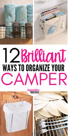 Permanent Camper Living, Camping Storage Ideas Travel Trailers, Diy Camper Decor Dollar Stores, Camping Trailer Must Haves, Caravan Must Haves, Rv For Beginners, Rv Laundry Hamper Ideas, Dry Camping Hacks, Rv Organization Ideas Travel Trailers