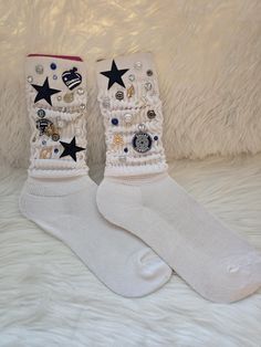 Unique Socks, Dallas Cowboys Fans, Football Socks, Girls Socks, Leg Warmers, Diy Fashion