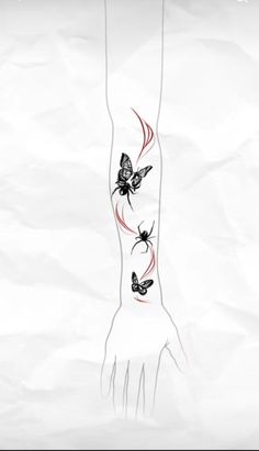 an arm with butterflies on it and the words,'i am not sure if this is