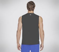 Stay dry and comfortable in bicep-friendly style wearing Skechers GO DRI Charge Muscle Tank. This sleeveless muscle tank features our soft moisture-wicking and quick-drying GO DRI fabric. | Skechers Men's GO DRI Charge Muscle Tank Top | GO DRI ALL DAY fabric is a lightweight performance jersey that has active stretch, quick dry technology and breathability to keep you cool and comfortable all day long | Sleeveless crewneck silhouette | Active Fit | 100% Polyester | Reflective Skechers logo detai Athletic Fit Muscle Tee With Moisture-wicking, Athletic Fit Moisture-wicking Muscle Tee, Athleisure Muscle Tee With Moisture-wicking For Light Sports, Athleisure Muscle Tee With Moisture-wicking For Sports, Athletic Fit Moisture-wicking Muscle Tee For Training, Moisture-wicking Athletic Fit Muscle Tee For Training, Moisture-wicking Sleeveless Muscle Tee For Sportswear, Functional Moisture-wicking Muscle Tee For Light Sports, Sports Muscle Tee With Moisture-wicking