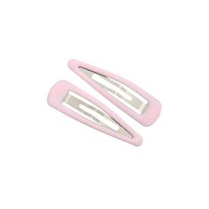 two pink hair clips on a white background