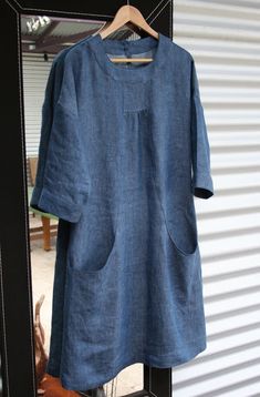 lovely version of the Lisette Portfolio Tunic Áo Blu, Tunic Pattern, Linen Mini Dress, Creation Couture, Beautiful Skirts, Short Sleeve Dress, Mode Inspiration, Linen Clothes