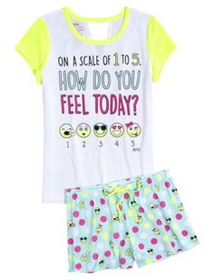 Emoji Pajama Set Justice Pajamas, Spring Pajamas, Cool Emoji